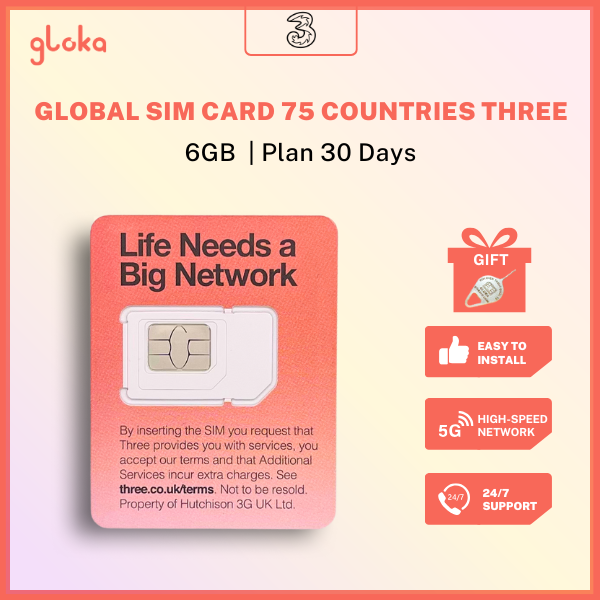 Global SIM Card 75 Countries Three 30 Days