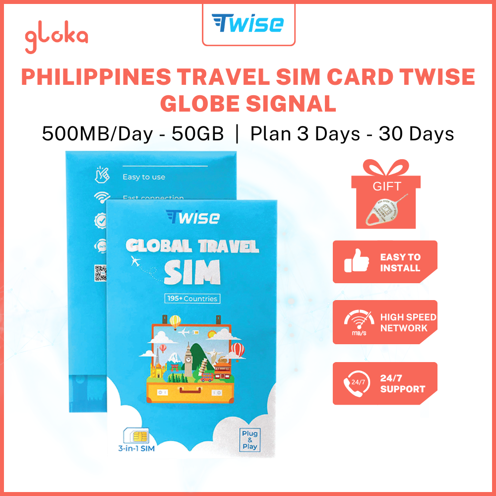 Philippines Travel SIM Card Twise Globe Signal, 3 Days - 30 Days