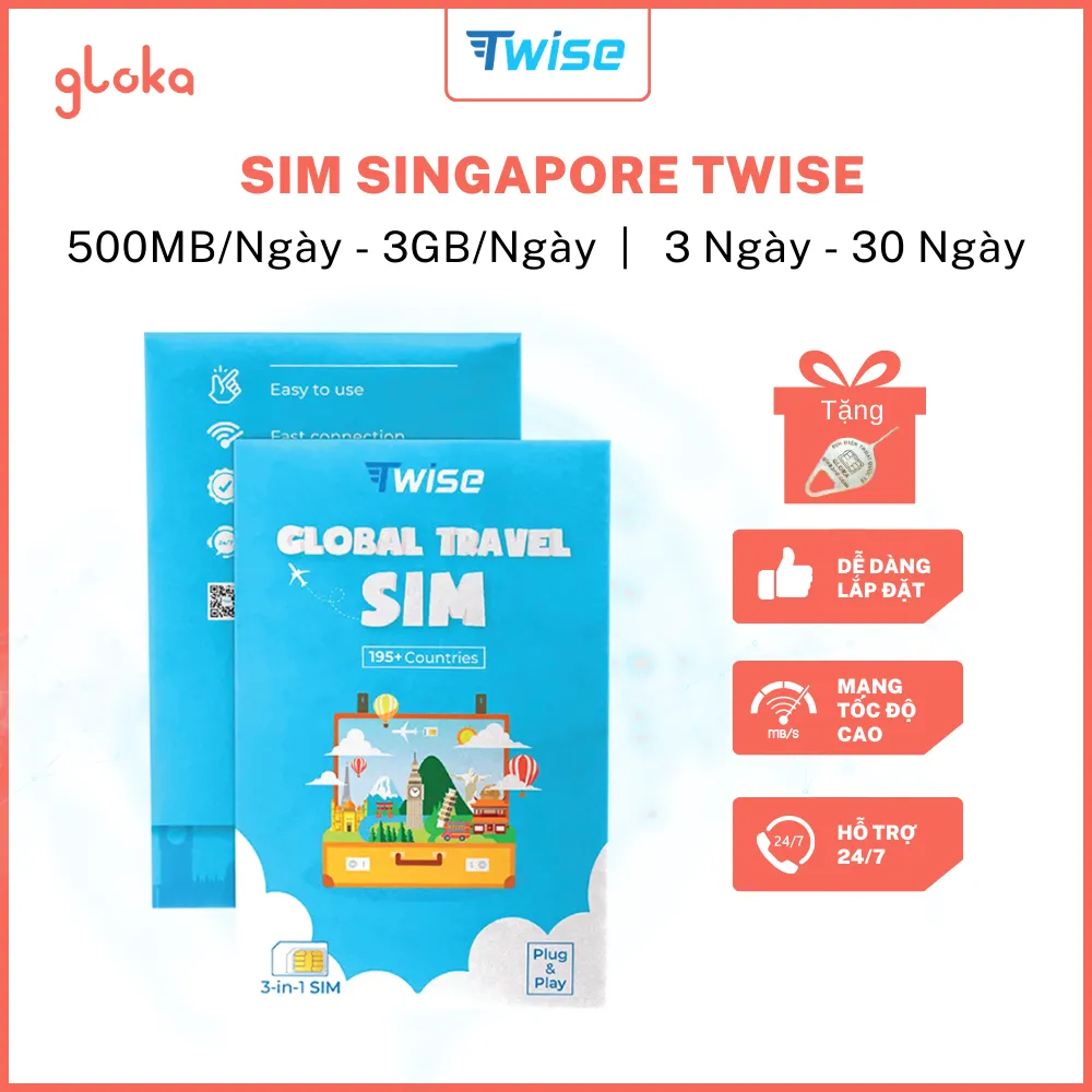 Sim Du Lịch Singapore Twise Gói 3 Ngày - 30 Ngày