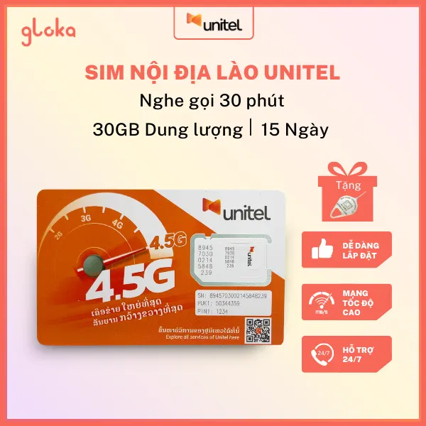 Sim Nội Địa Lào Unitel - KYC
